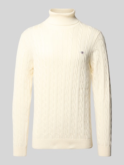 Gant Gebreide pullover met ribboorden Offwhite - 2