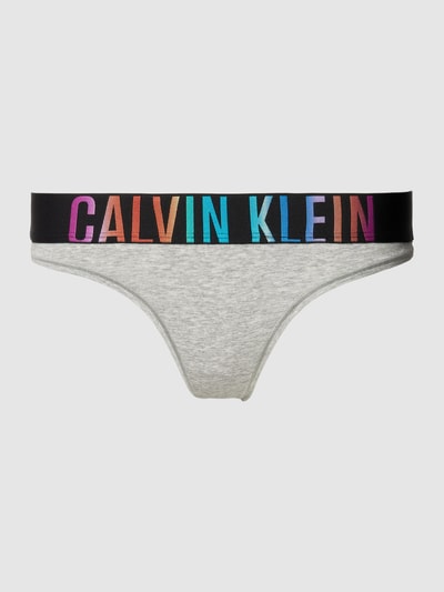 Calvin Klein Underwear String in gemêleerde look. Lichtgrijs - 1