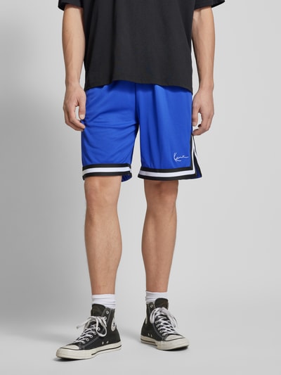 KARL KANI Regular fit sweatshorts met labelstitching Blauw - 4