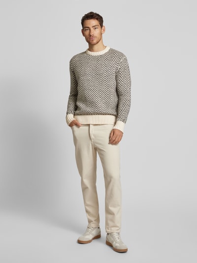 SELECTED HOMME Strickpullover mit Rundhalsausschnitt Modell 'HARRY' Offwhite 1