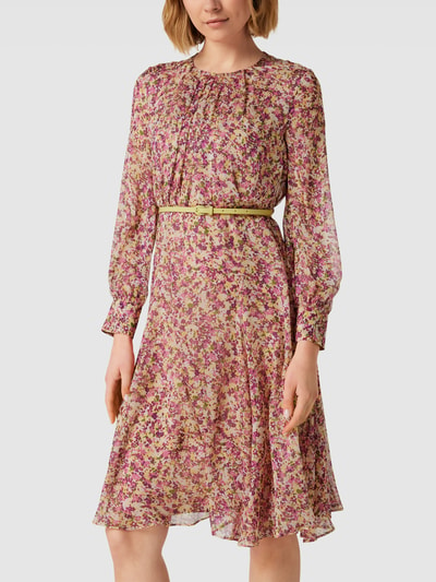 Max Mara Studio Knielanges Kleid mit floralem Muster Modell 'VERUSCA' Pink 4