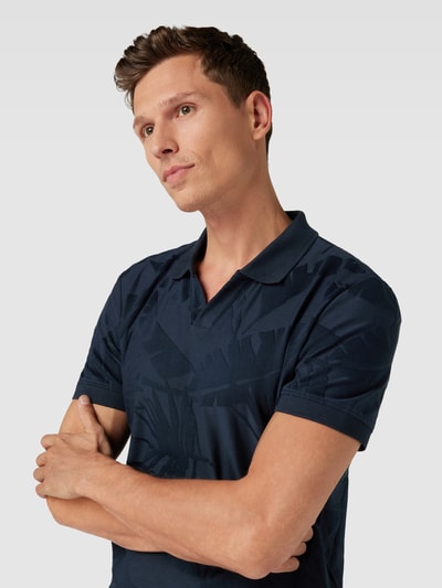 Tom Tailor Poloshirt mit Allover-Print Marine 3