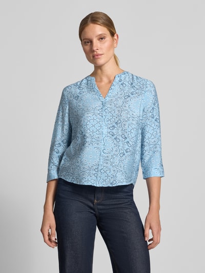 s.Oliver RED LABEL Bluzka z krótkim rękawem o kroju relaxed fit z mieszanki wiskozy Jasnoniebieski 4
