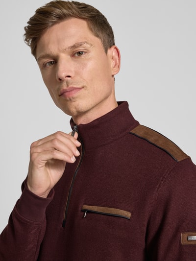 bugatti Sweatshirt mit Label-Detail Bordeaux 3