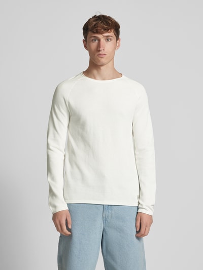 Jack & Jones Gebreide pullover met labelpatch, model 'HILL' Wit - 4