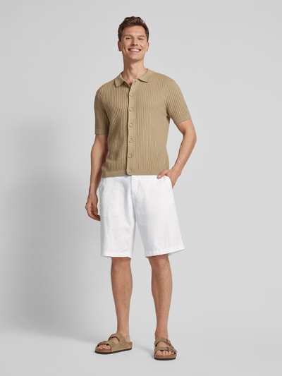 Tom Tailor Denim Relaxed Fit Chinoshorts aus Leinen-Baumwoll-Mix Offwhite 1