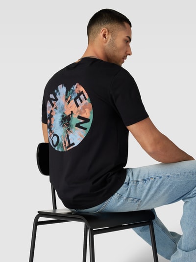 QS T-Shirt aus Baumwolle mit Motiv-Print Black 3