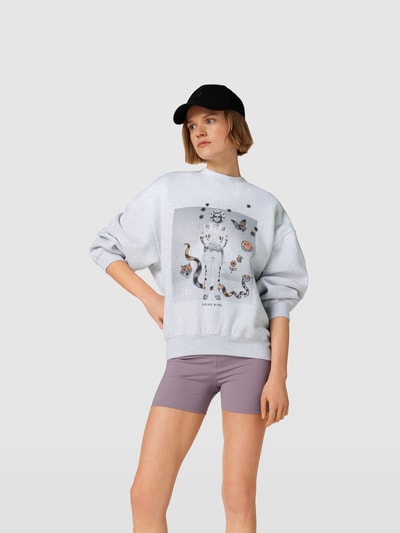 Anine Bing Oversized Sweatshirt in melierter Optik Hellgrau 4
