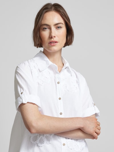 ZABAIONE Overhemdblouse met motiefstitching, model 'Mi44ra' Wit - 3