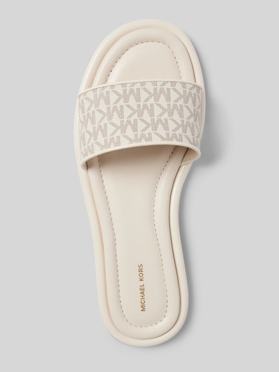 MICHAEL Michael Kors Slippers met labeldetails, model 'DANA' Ecru - 3