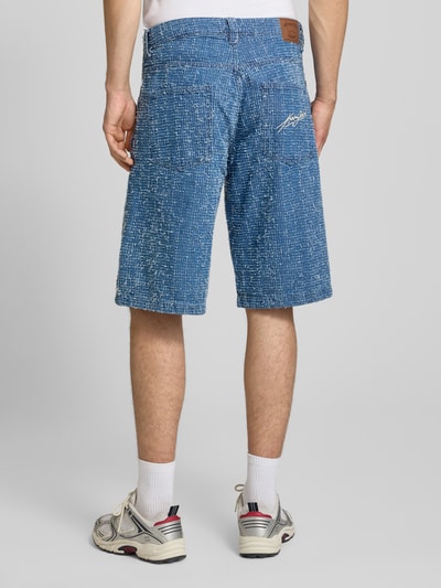 Karl Kani Jeansshorts mit Strukturmuster und Eingrifftaschen Jeansblau 5