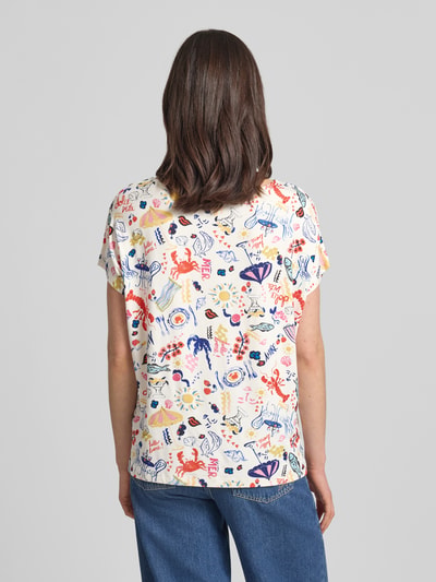 Christian Berg Woman T-Shirt aus Viskose-Elasthan-Mix im Allover-Look Rot 5