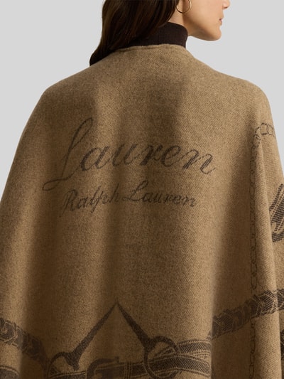 Lauren Ralph Lauren Poncho aus Wolle mit Fransenabschluss Camel 3