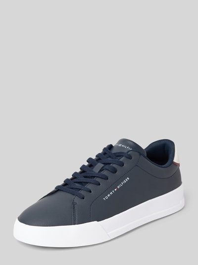 Tommy Hilfiger Low Top Sneaker aus Leder-Mix Dunkelblau 1