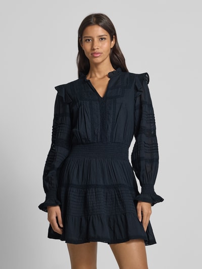 Neo Noir Minikleid mit V-Ausschnitt Modell 'Aran' Marine 4