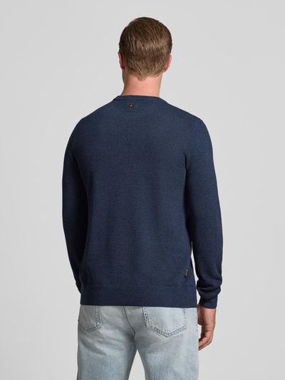 PME Legend Sweter z dzianiny z wyhaftowanym logo model ‘Ricecorn’ Granatowy 5