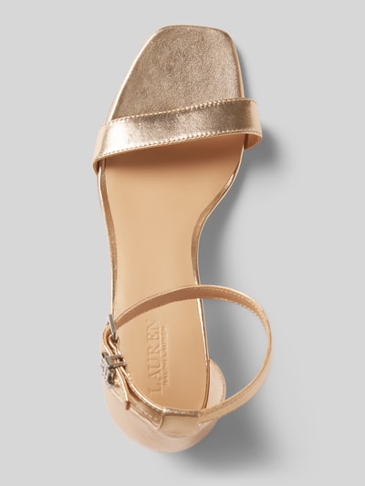 Lauren Ralph Lauren Sandalen met blokhak, model 'LOGAN' Goud gemêleerd - 3