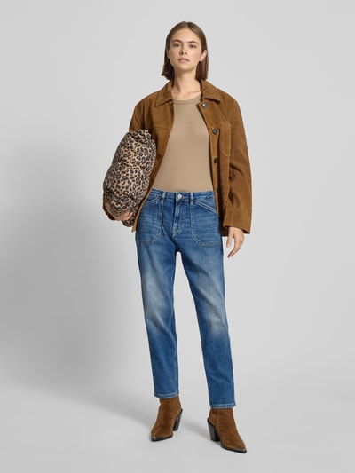 Goldgarn Jeansy o kroju straight fit z kieszeniami z patką model ‘Schönau’ Niebieski 1