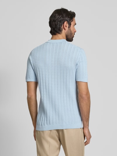 Drykorn Slim fit poloshirt met knoopsluiting, model 'TRITON' Lichtblauw - 5