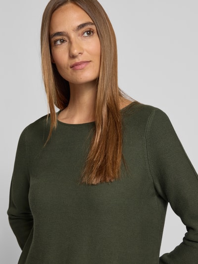 Christian Berg Woman Strickpullover mit gerippten Abschlüssen Oliv 3
