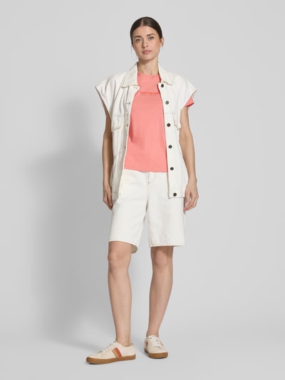 Tom Tailor Regular fit T-shirt van puur katoen Abrikoos - 1