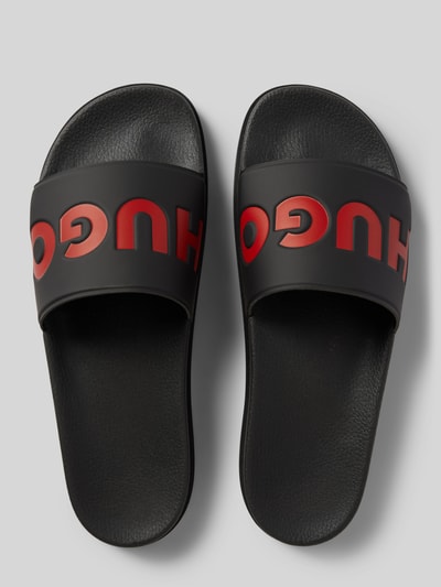 HUGO Slides mit Label-Print Modell 'Match_it' Black 3