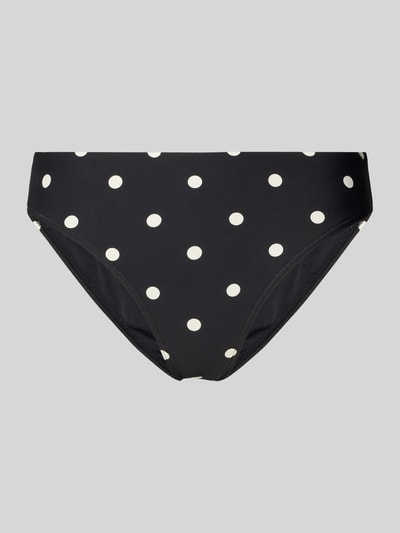 Produktfoto, Bikini-Slip im Allover-Look von Jake*s Casual, Schwarz mit weißen Punkten, Material-Mix mit Stretch-Anteil, elastischer Bund, körpernahe Passform