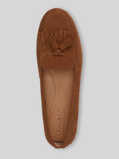 Lauren Ralph Lauren Loafersy z naturalnej skóry welurowej model 'TAYTE' Koniakowy 3
