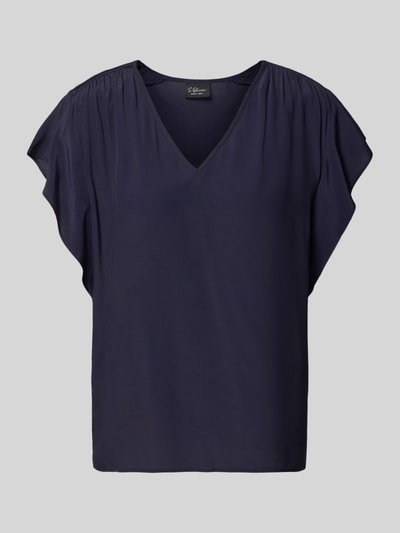 s.Oliver BLACK LABEL Regular Fit Blusenshirt aus reiner Viskose Marine 2