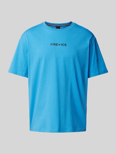 FIRE + ICE Poloshirt mit Label-Print Modell 'MICK' Metallic Blue 2