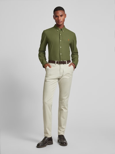 Polo Ralph Lauren Slim fit vrijetijdsoverhemd met logostitching Olijfgroen - 1