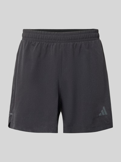 Produktfoto, Regular Fit Sport-Shorts mit Logo-Print von adidas Training in Optik: Unifarben, elastischer Bundabschluss, schnelltrocknend, Funktion: schweißableitend, Verschluss: Tunnelzug, seitliche Reißverschlusstasche.