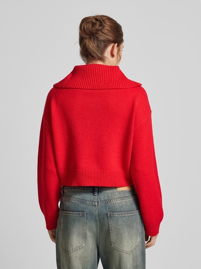 EDITED Oversized Sweatshirt mit Umlegekragen Modell 'Zadie' Rot 5