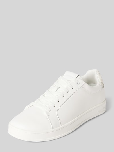 CK Calvin Klein Ledersneaker mit Label-Badge Weiss 1