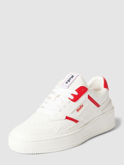 MoEa Sneakersy z elementami w kontrastowym kolorze model ‘Apple’ Biały 2