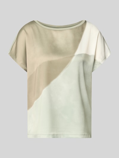 Produktfoto, Relaxed Fit T-Shirt aus Viskose-Mix van s.Oliver BLACK LABEL voor Dames in beige, groen en wit met zachte kleurvlakken
