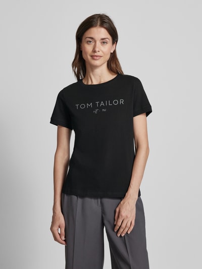 Tom Tailor T-shirt met labelprint Zwart - 4