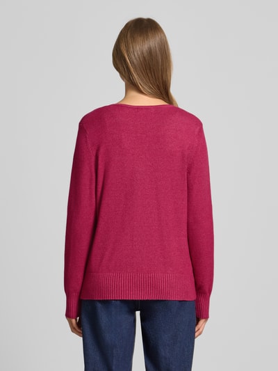 Christian Berg Woman Bluzka z długim rękawem o kroju regular fit z imitacji dzianiny z mieszanki wiskozy Fuksjowy melanż 5