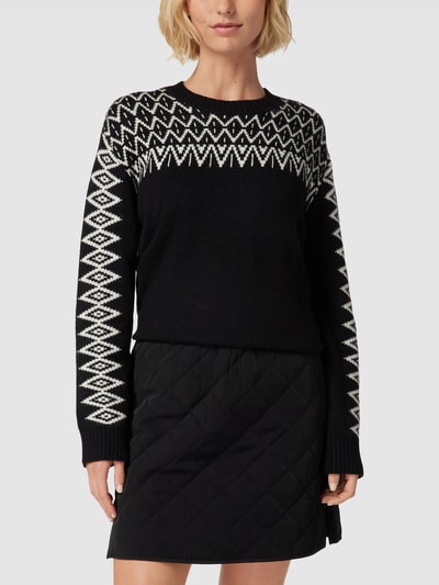 Christian Berg Woman Gebreide pullover met zigzagmotief Zwart - 4