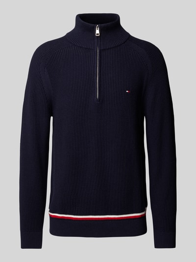 Tommy Hilfiger Strickpullover mit Label-Stitching Marine 1