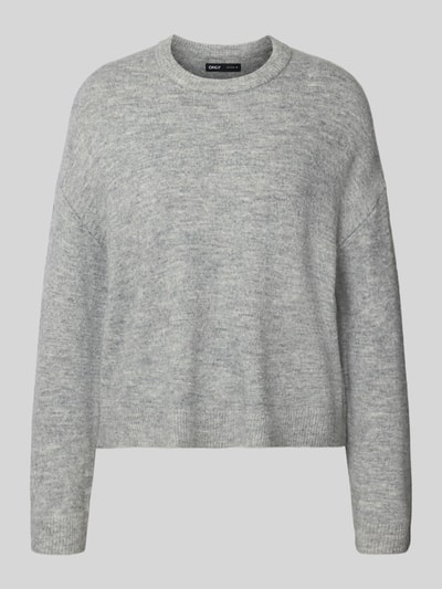 ONLY Sweter z dzianiny o kroju regular fit z okrągłym dekoltem model ‘SIMONI’ Średnioszary melanż 2