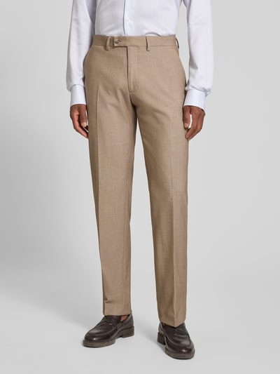 Christian Berg Men Pantalon met persplooien en achterzakken Zand - 4