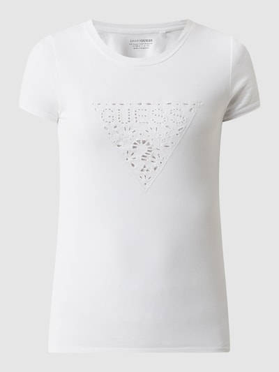 Guess T-Shirt mit Lochstickerei Weiss 2