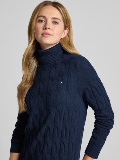 Tommy Hilfiger Fließendes Strickkleid aus Woll-Mix Marine 3