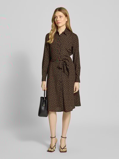 Lauren Ralph Lauren Knielanges Hemdblusenkleid mit Bindegürtel Modell 'KARALYNN' Black 1