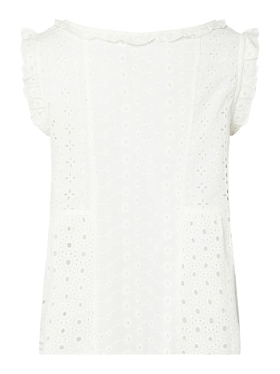 Only Blousetop met broderie anglaise, model 'Amabel' Offwhite - 4