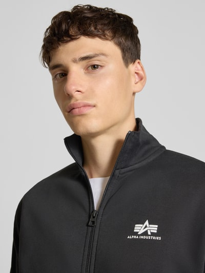 Alpha Industries Sweatjacke mit Logo und Stehkragen Black 3