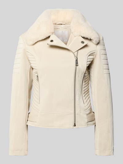 Guess Bikerjacke mit Reißverschlusstaschen Modell 'DARCEY' Ecru 2