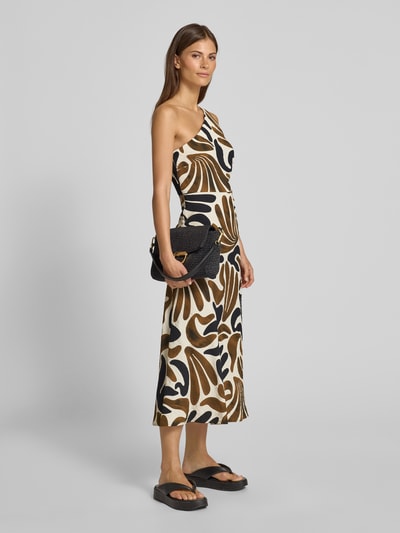 Mango Midikleid mit One-Shoulder-Träger Modell 'NATA' Oliv 1