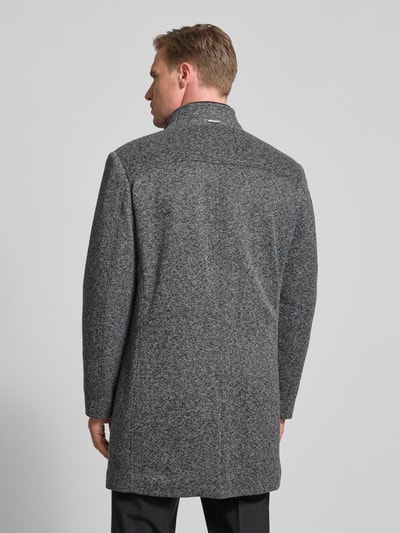 Roy Robson Lange jas met opstaande kraag, model 'Salt&Pepper' Middengrijs - 5